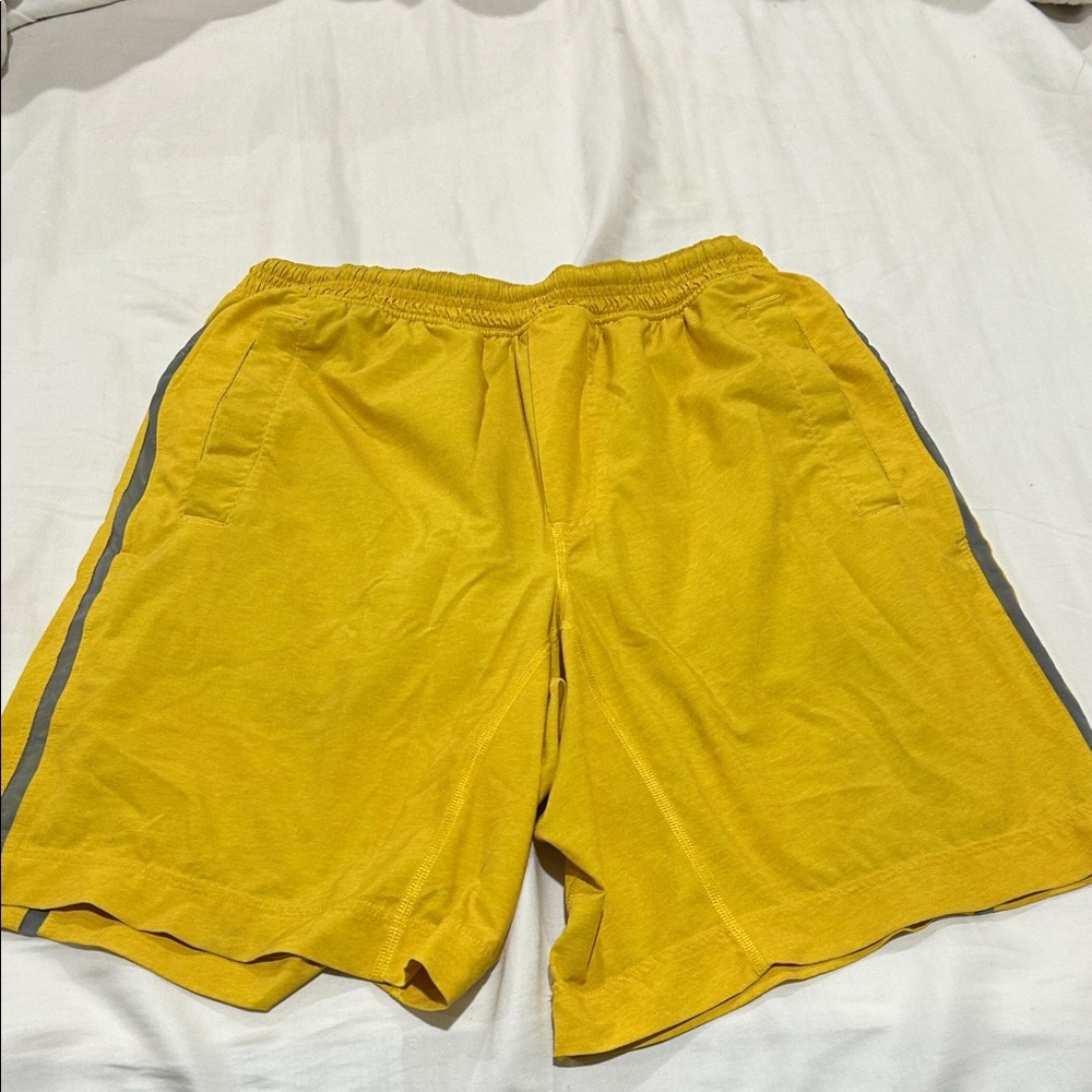 lululemon Yellow Men's Shorts with Gray Accents